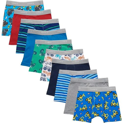 Hanes Boys' Underwear, Boxer Briefs for Boys and Toddlers, Soft Cotton, 7 and 10 Packs