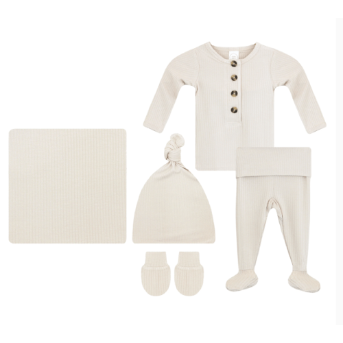 Cove Ribbed Newborn Hat Bundle (Top + Bottom)