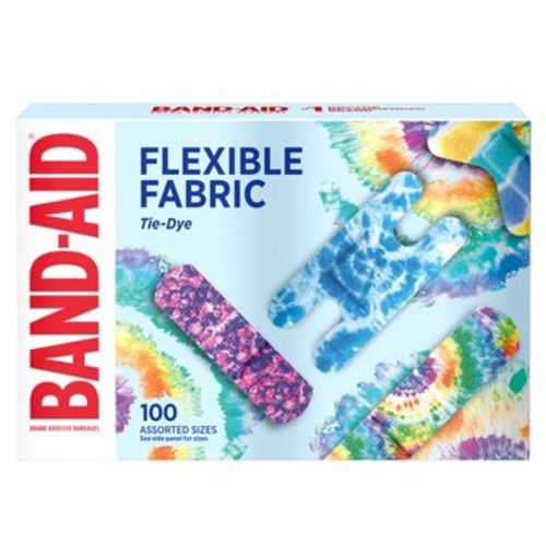 Band-Aid Brand Adhesive Flexible Fabric Tie Dye Bandages - 100ct