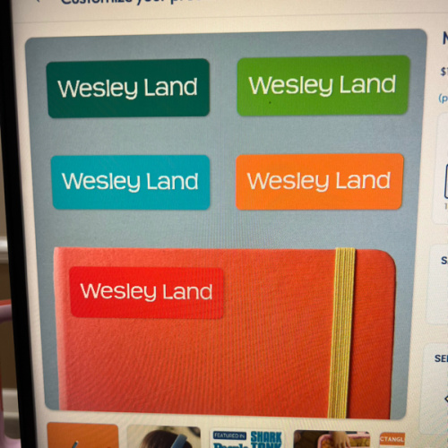 Medium rectangle name Labels - Solid