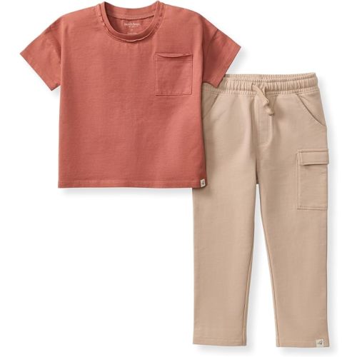 Burt's Bees Baby baby-boys Shirt and Pant Set, Long Sleeve Top & Bottom Outfit Bundle, 100% Organic Cotton