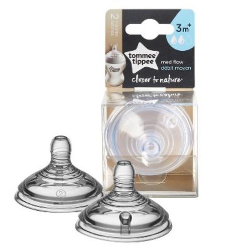 Tommee Tippee Closer To Nature Baby Bottle Nipples - 2pk