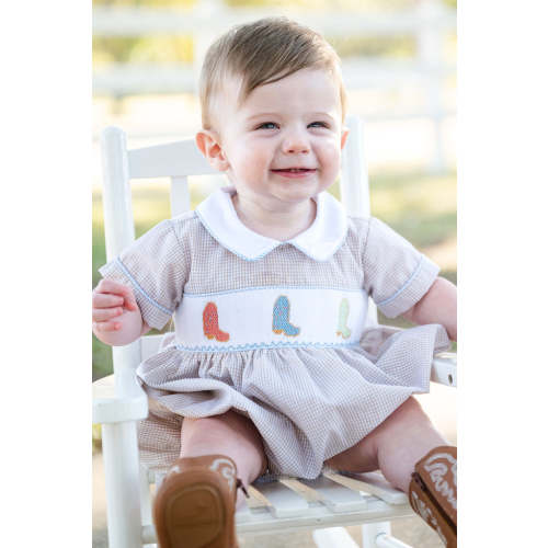 Smocked Cowboy Boots Bubble for Boys – Ruth and Ralph