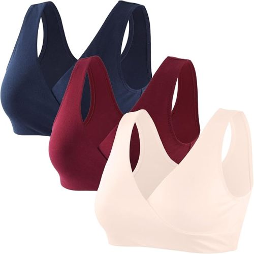 ZUMIY Maternity Nursing Bras, Seamless Maternity Bra for Pregnancy & Breastfeeding, Comfortable Wireless Bra Night Sleep Top
