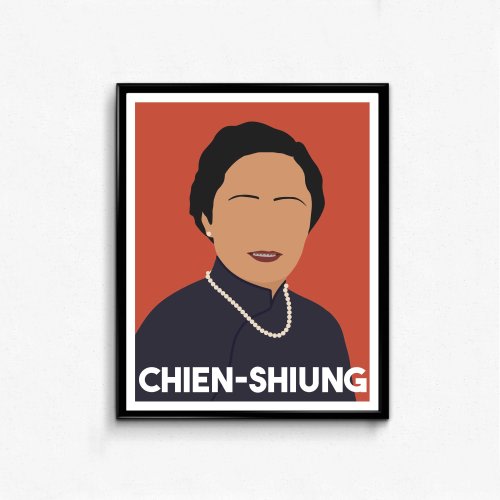Chien-Shiung Wu Feminist Icon Portrait, Women in STEM, Minimalist Wall Art Decor