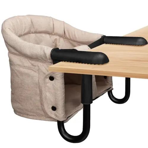 Hook On High Chair - Portable & Foldable for Babies 6-36 Months, Family & Travel Use with Carry Bag(Khaki)