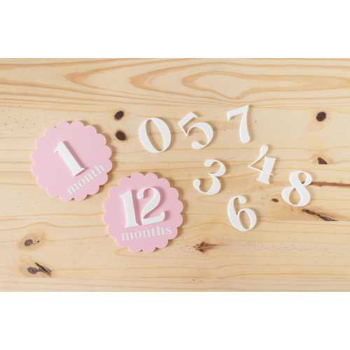 Scalloped Circle Acrylic Interchangeable Monthly Milestone Markers