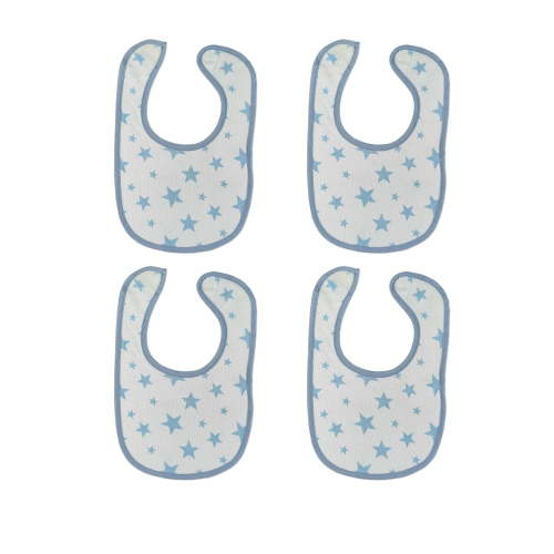 4-Pack Full of Star Baby Bibs - Blue