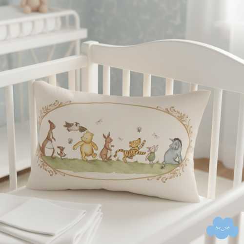 Whimsical Nursery Pillow, Vintage Storybook Cushion