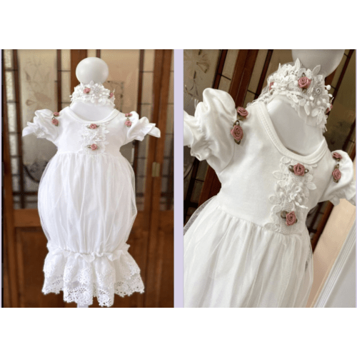 Mauve Flower Baby Gown – Layla's Boutique