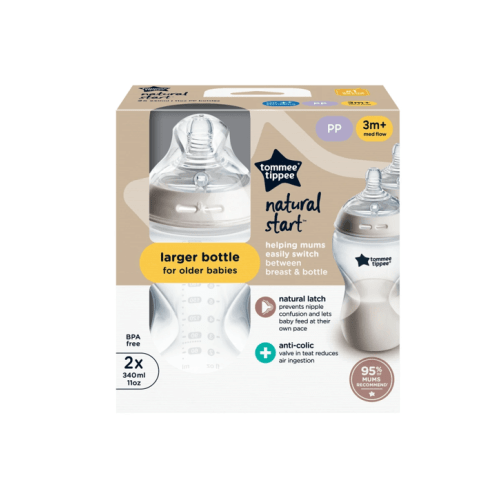 2 Pack Tommee Tippee Natural Start Baby Bottles - Multi - One Size