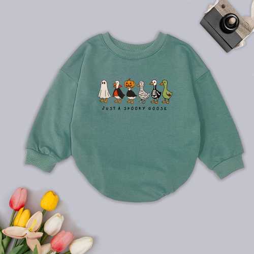 Halloween Baby Romper Sweatshirt, Fall Baby Baby Outfit, Goose Baby Romper, Fall Baby Clothes, Halloween Outfit, Cute Baby Gift