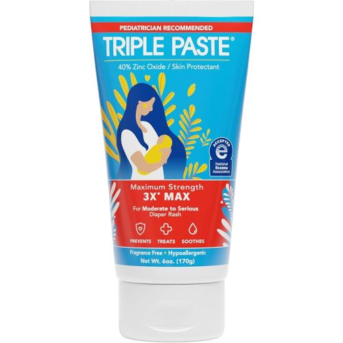 Triple Paste 3X Max Strength Diaper Rash Ointment, 40% Zinc Oxide, 6 oz