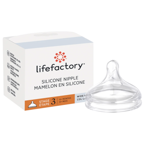 Wide Neck Silicone Nipple Stage 3 for 8oz Baby Bottles - 1pc