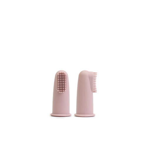 Silicone Baby Finger Toothbrush & Case - Dusty Rose