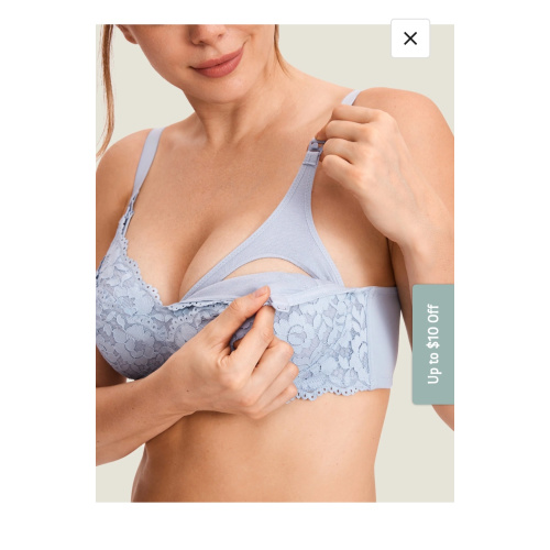Momanda: Cotton Lining Hands Free Pumping Bra color: *Glacier Blue 36C
