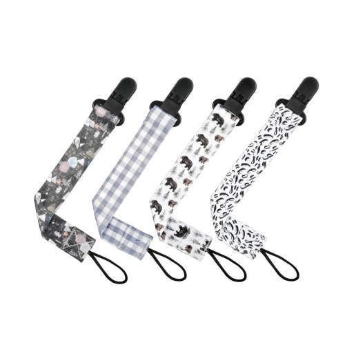 Penkiiy Girl Pacifier Clips, 4 Pack Pacifier Holder for Boys and Girls Fits Most Pacifier Styles & Baby Teething Toys and Baby Gift