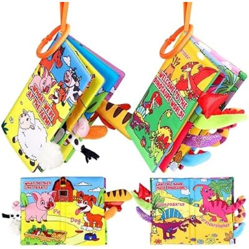 Vanmor Crinkle Baby Books 0-6 Months, Sensory Activity Toy Set for Infants