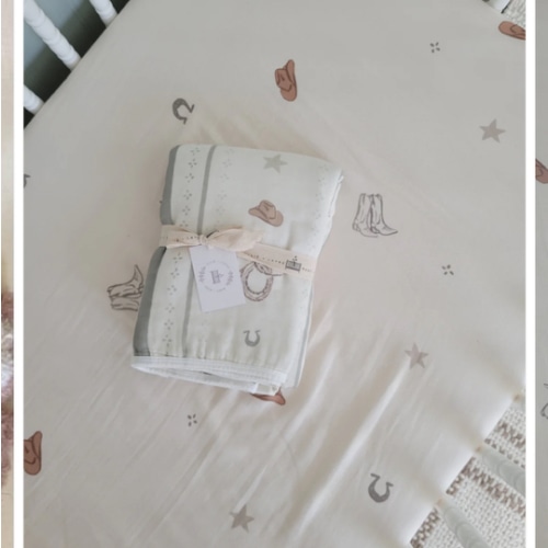 Vintage Country- Cowboy Muslin Crib Sheet – Ellie + Layne