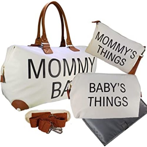 Diaper Bag Tote Set | Improved X-Large Capacity Mommy Bag | Hospital Maternity and Weekender | Waterproof