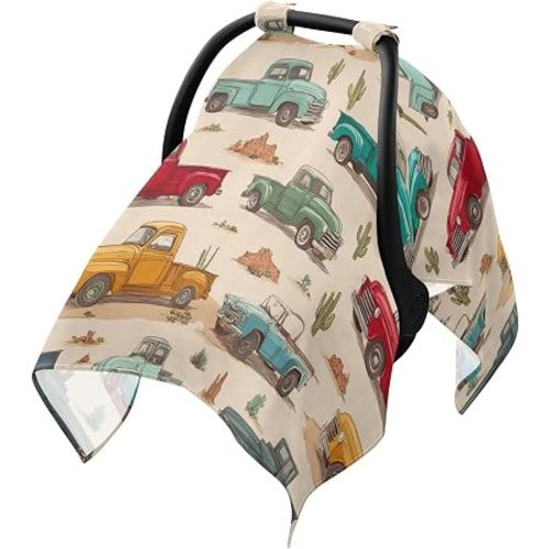 Western Cartoon Cars Car Seat Cover Baby Breathable Soft Infant Carseat Covers Canopies Babies Carrier Covers for Girl Boy