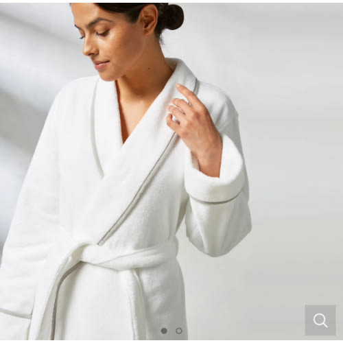 Turkish Cotton Piped Robe | Kassatex