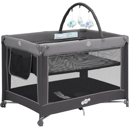 Pamo Babe Portable Playpen Foldable Playard Portable Crib for Baby and Toddlers