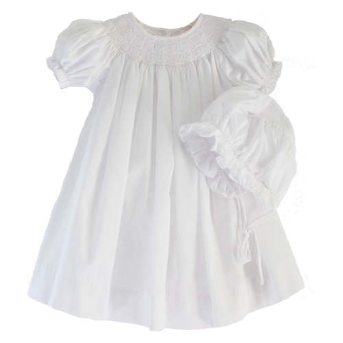 White Smocked Bishop Dress for Baby Girl | Children's Clothing Boutique - Hiccups Children's Boutique