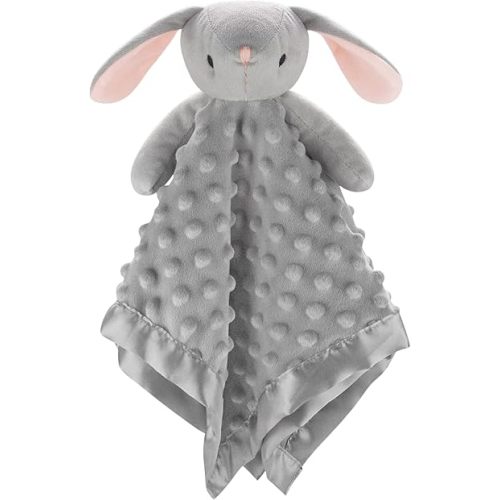 Pro Goleem Loveys for Babies - Soft Security Blanket Baby Snuggle Toy Newborn Stuffed Animals Baby Gifts for Boys and Girls, Grey Bunny 16 Inch