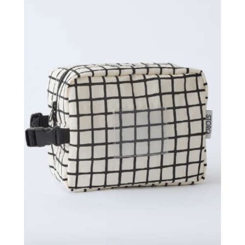 Baby Bottle Cooler Bag For Breast Milk Storage Fits Inside Diaper Bag | Black Grid - Storq by Kindred Bravely