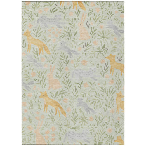 Bungalow Rose Machine Washable Indoor/Outdoor Chantille ACN2509 Kids Rug | Wayfair