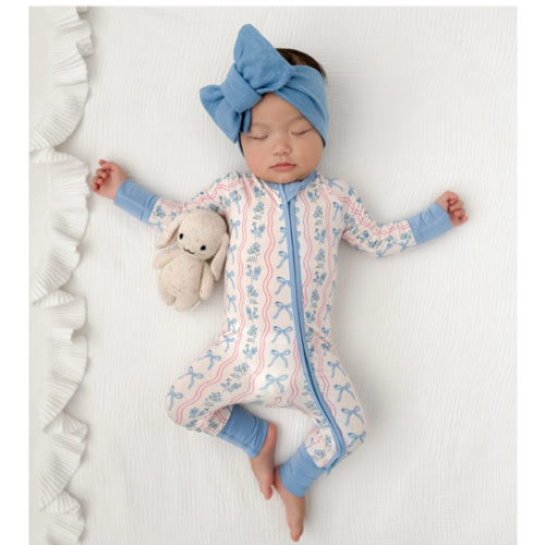 Amelia Bow Zipper Romper – In My Jammers