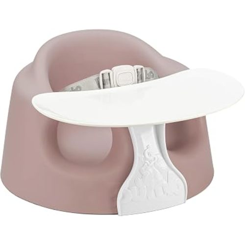 Bumbo Baby Soft Foam Floor Seat PLUS+ w/ Tray, 3 to 12 Months, Sonoran Rose
