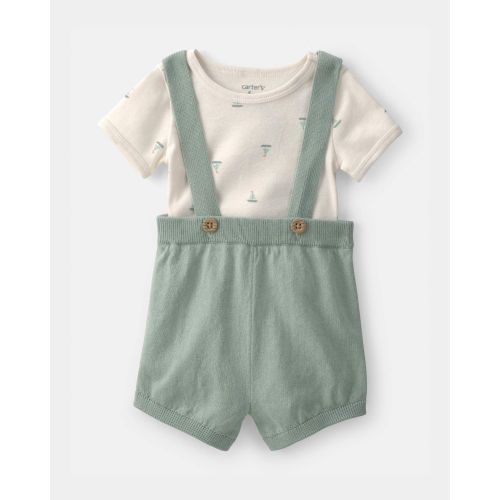 Baby 2-Piece Sailboat Overall Set - Green/Ivory | Carter's