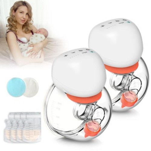 CARER SPARK Hands-Free Wearable Electric Breast Pump Set, 2 Modes & 5 Suction Levels, Portable