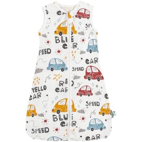 HOUSABY Baby Wearable Blanket,Summer Cotton Sleep Sacks 1 Pack Unisex Toddler Sleeping Bag Sack, 0.5 TOG with 2-Way Zipper