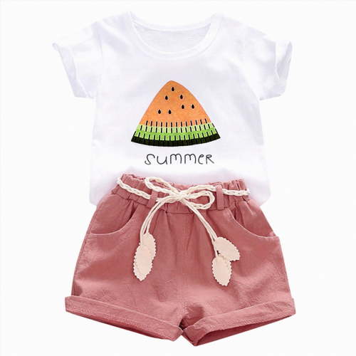 Yindaity Toddler Girls Dresses Outfits 1T 2T 3T 4T 5T 6T Toddler Girls Summer Clothes 5T Girls Sunflower Fly Sleeve T-shirt Denim Shorts 2PCs Set Dailywear(Pink,3-4 Years)