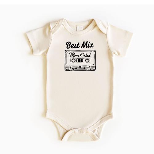 Best Mix Mom and Dad Shirt, Mixtape Tee, Cassette Tapes Sweat, Music Lover Gift, The Perfect Mix Baby Bodysuit, Gift for Newborn Baby