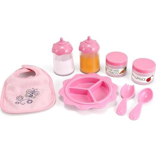 Melissa & Doug Mine to Love Baby Food & Bottle Play Set for Feeding Dolls Baby Doll Feeding Set, Disappearing Milk Bottle Toy for Kids 3+