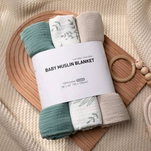 Muslin Swaddle Blankets For Newborn, 3 Pack Breathable Soft Receiving Blanket, Large 38 X 40 Inches Swaddle Wrap Burping Clothes, Essentials Infant Shower Items, Toddler Gift Love Valentine | SHEIN USA