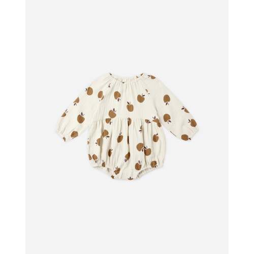 Long Sleeve Bubble Romper Golden Apples