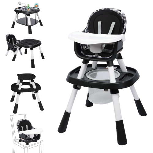 Guqiart 15-in-1 Portable Baby High Chair, Convertible High Chair for Babies and Toddlers, Black