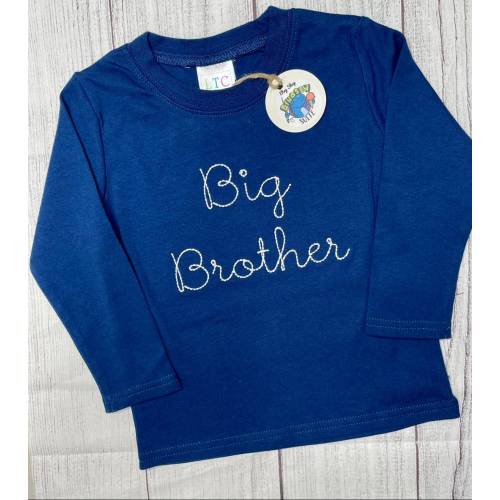 Embroidered Boys name t-shirt, Embroidered Big brother shirt,Toddler big bro shirt,baby boy little brother romper,kids personalized bubble