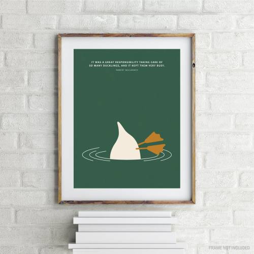 Make Way for Ducklings Print - Minimalistic Children's Book Quote Wall Art - Kid's Room Decor - Nursery Wall Art - Gift for Book Lover