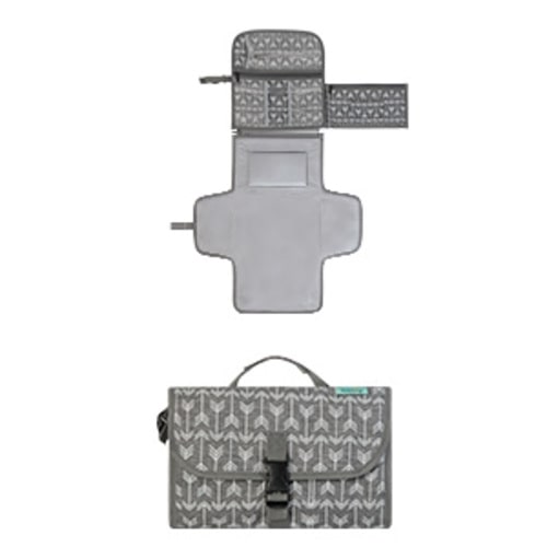 Portable Diaper Changing Pad, Portable Changing pad for Newborn Girl & Boy - Baby Changing Pad with Smart Wipes Pocket – Waterproof Travel Changing Kit - Baby Gift by Kopi Baby - Grey Arrow - Gray Arrows - Classic