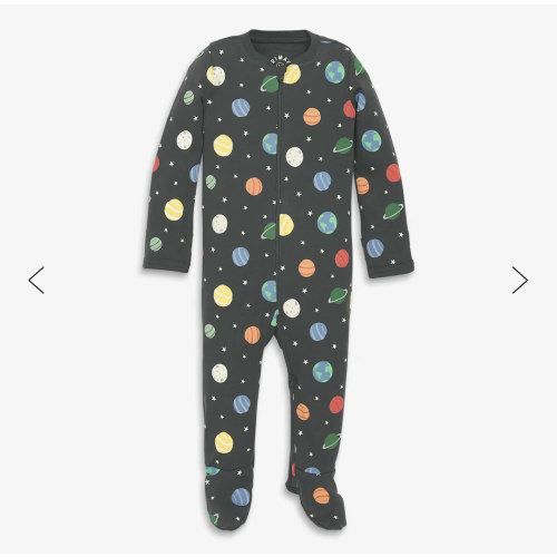 outer space organic zip footie