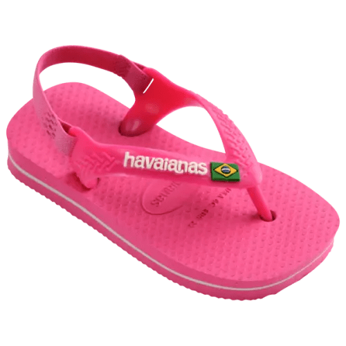 Baby Brazil Logo Flip Flop Sandals Pink Flux/White | Havaianas