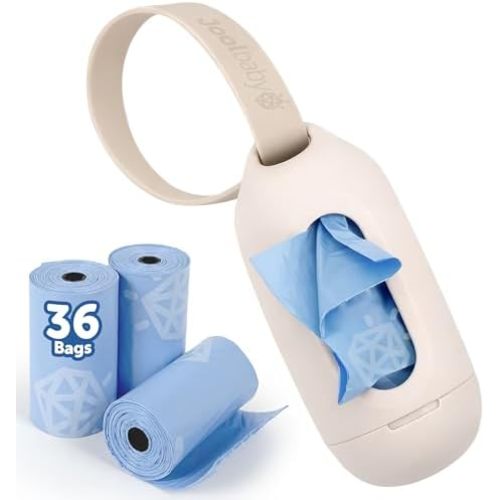 Jool Baby Disposable Diaper Bag Dispenser (Oatmeal) + 3 Refill Rolls (Lavender-Scented) - Attaches to Stroller or Diaper Bag for On-the-Go Convenience