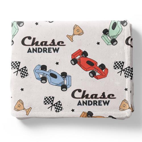 Pit Crew Personalized Kids Blanket