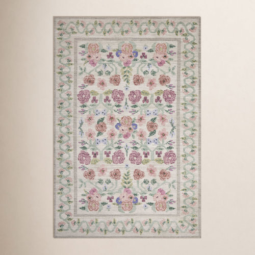 Rifle Paper Co. x Loloi Rosa Ivory Floral Rug & Reviews | Birch Lane
